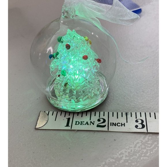 Handblown Glass Globe Ornament LED ChangingColor Light Christmas Tree NEW BATT - Picture 11 of 11